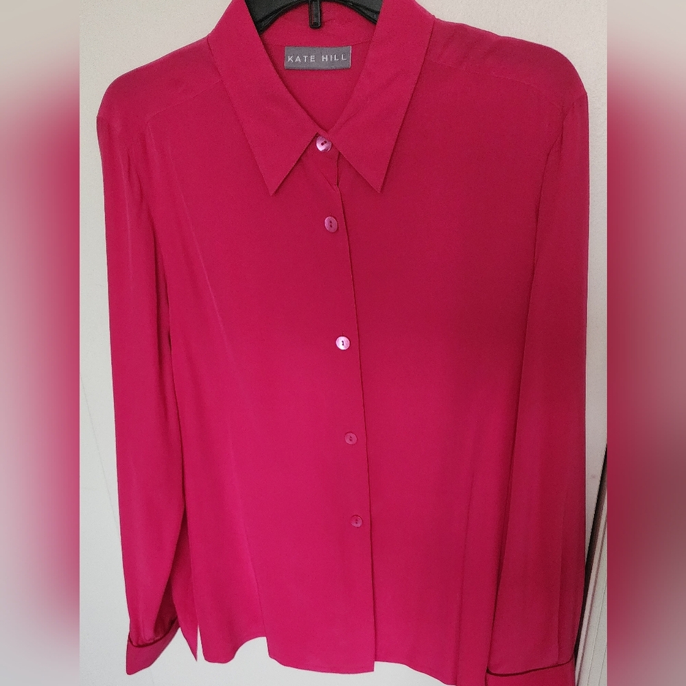 Kate Hill Pink Button Down Shirt